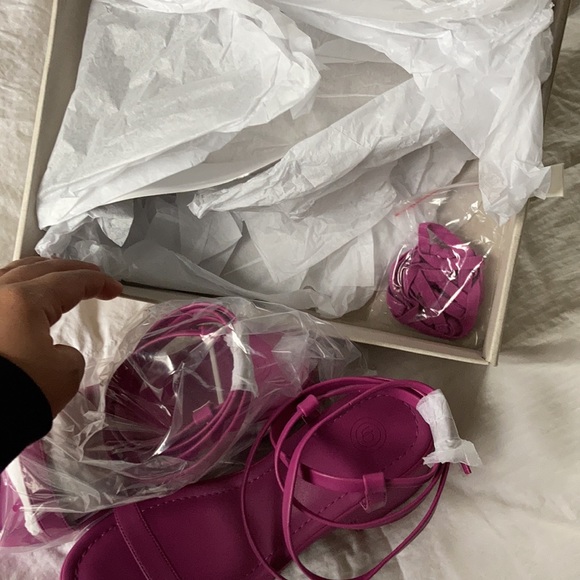 Strappy platform sandals size 6 in pink / fuchsia - Picture 3 of 4